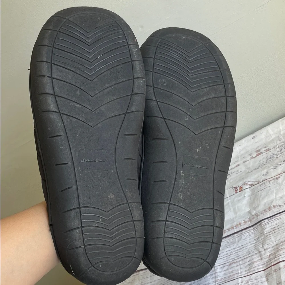 Eddie Bauer Black Quilted Kids Slippers